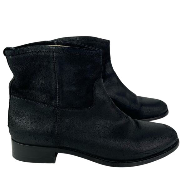 Jimmy Choo Short Moto Ankle Boots Black Leather Western Pull On 40.5 $1195